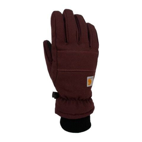Carhartt Women's Insulated Duck Synthetic Leather Touch Sensitive Knit Cuff Glove in Blackberry