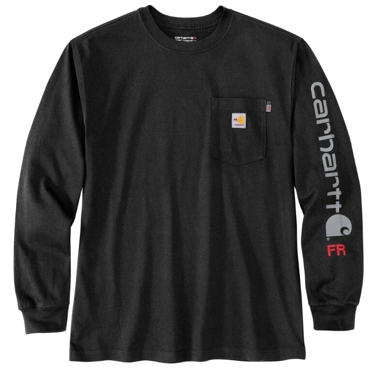 Carhartt Men's Flame Resistant Force Loose Fit Midweight Long Sleeve Logo Graphic T-Shirt