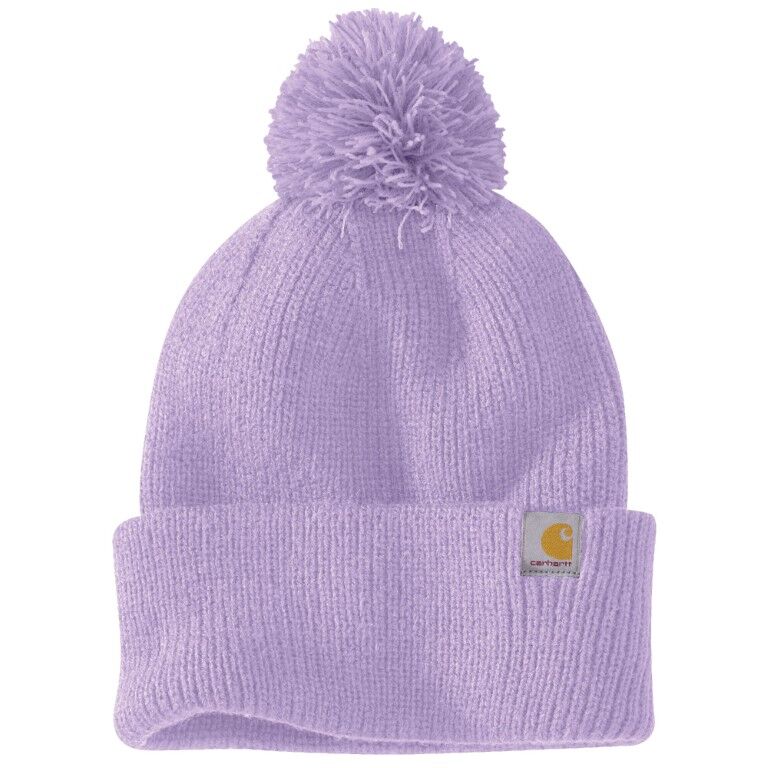 Carhartt Women's Knit Pom-Pom Cuffed Beanie in Violet Haze