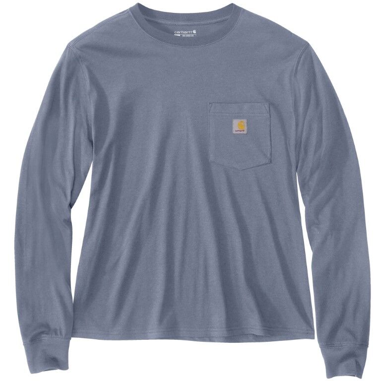 Carhartt Women's Tencel Fiber Series Loose Fit Long Sleeve Crewneck Pocket T-Shirt in Wisteria