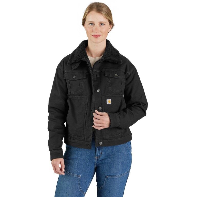 Carhartt Women's Rugged Flex Loose Fit Canvas Sherpa Lined Jacket