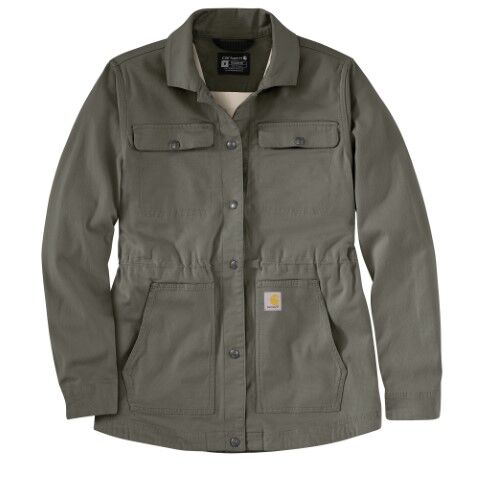 Carhartt Women's TENCEL Fiber Series Relaxed Fit Canvas Coat in Dusty Olive