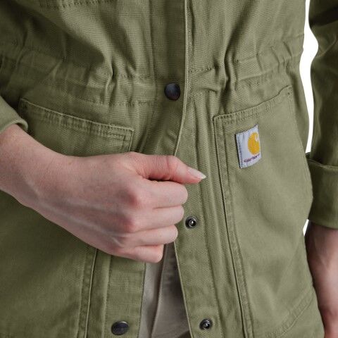 Carhartt Women's TENCEL Fiber Series Relaxed Fit Canvas Coat in Dusty Olive