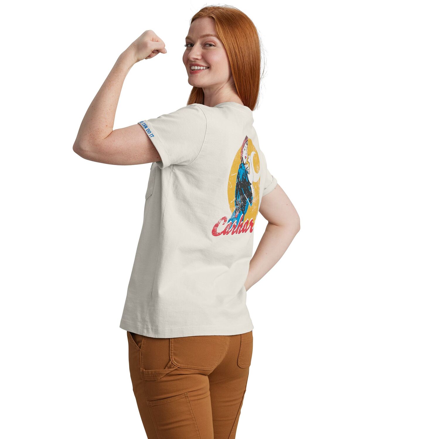 Carhartt Women's Loose Fit Heavyweight Short Sleeve Love Of Labor Graphic T-Shirt in Malt