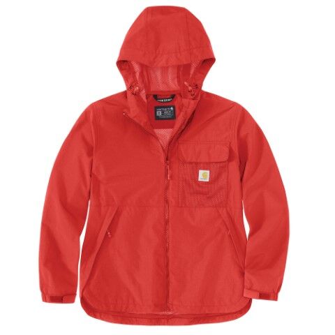 Carhartt Women's Storm Defender Loose Fit Lightweight Hooded Packable Jacket in Roasted Tomato