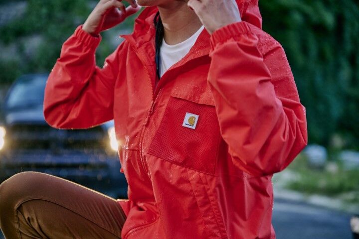 Carhartt Women's Storm Defender Loose Fit Lightweight Hooded Packable Jacket in Roasted Tomato