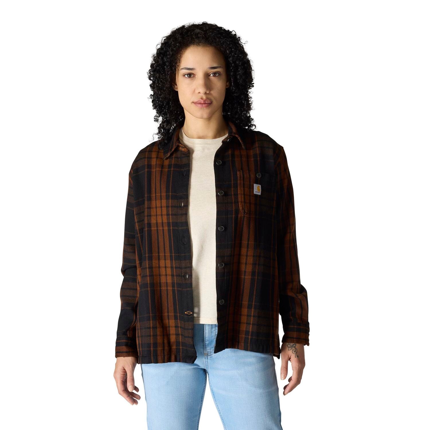Carhartt Women's TENCEL Fiber Series Loose Fit Twill Plaid Shirt