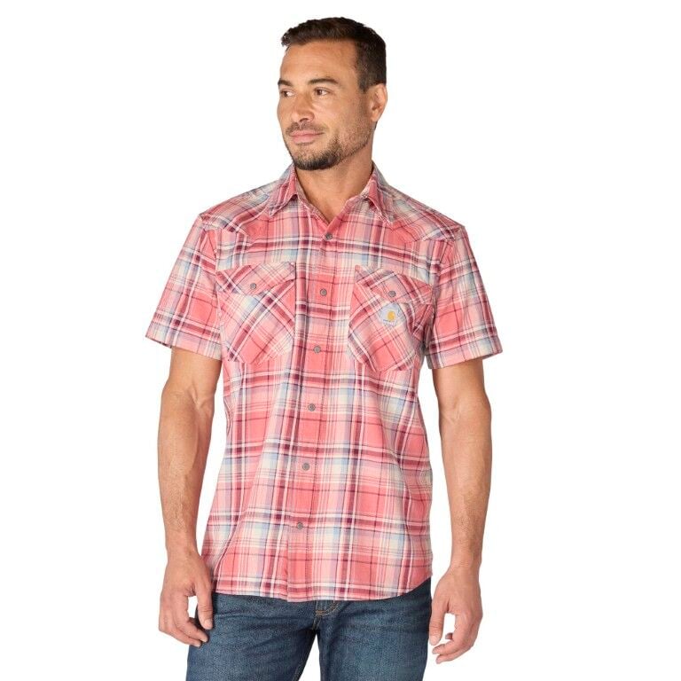 Carhartt Men's Montana Bozeman Relaxed Short Sleeve Plaid Shirt