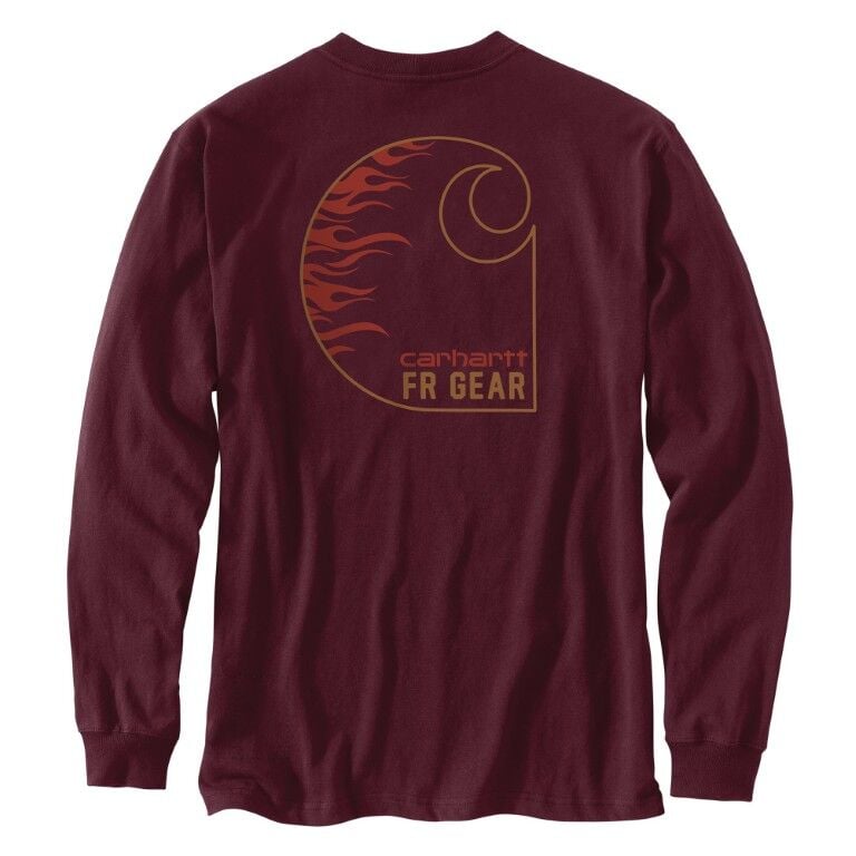 Carhartt Men's Flame Resistant Force Irvine Loose Fit Long Sleeve Flames T-Shirt