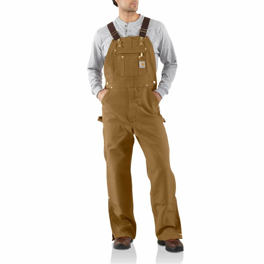 Carhartt Men's Zip To Thigh Bib Overalls in Carhartt Brown