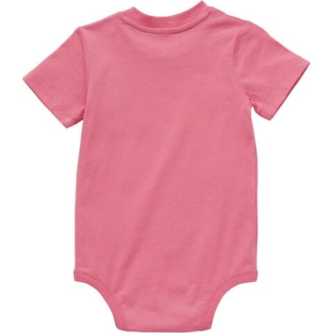 Carhartt Kids' Short Sleeve Pocket Bodysuit in Pink Lemonade
