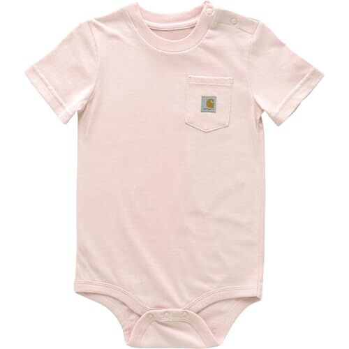 Carhartt Kids' Short Sleeve Pocket Bodysuit in Light Pink