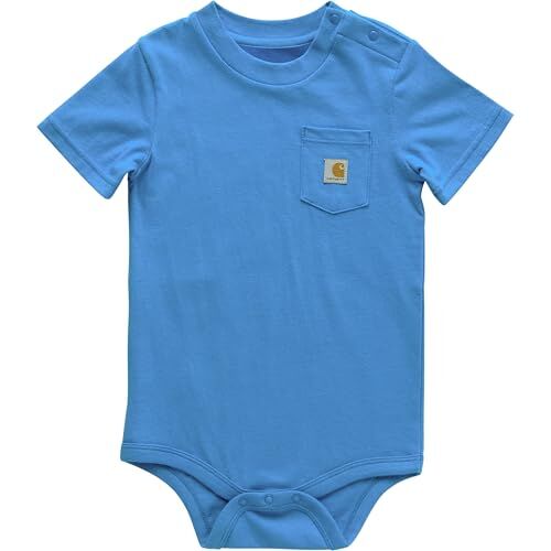 Carhartt Kids' Short Sleeve Pocket Bodysuit in French Blue