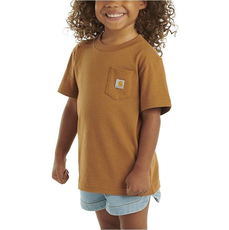 Carhartt Brown Kids' Short Sleeve Pocket T-Shirt in Carhartt Brown
