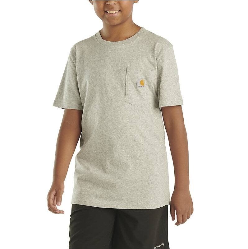 Carhartt Kids' Short Sleeve Pocket T-Shirt in Heather Grey