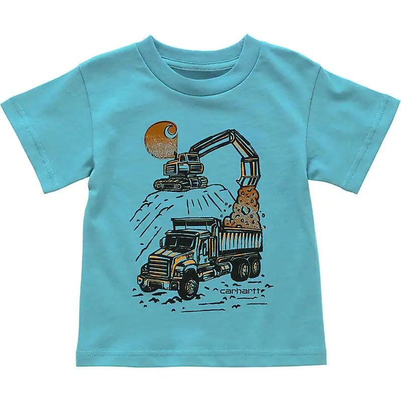 Carhartt Boy's Short Sleeve Construction T-Shirt in Summer Blue