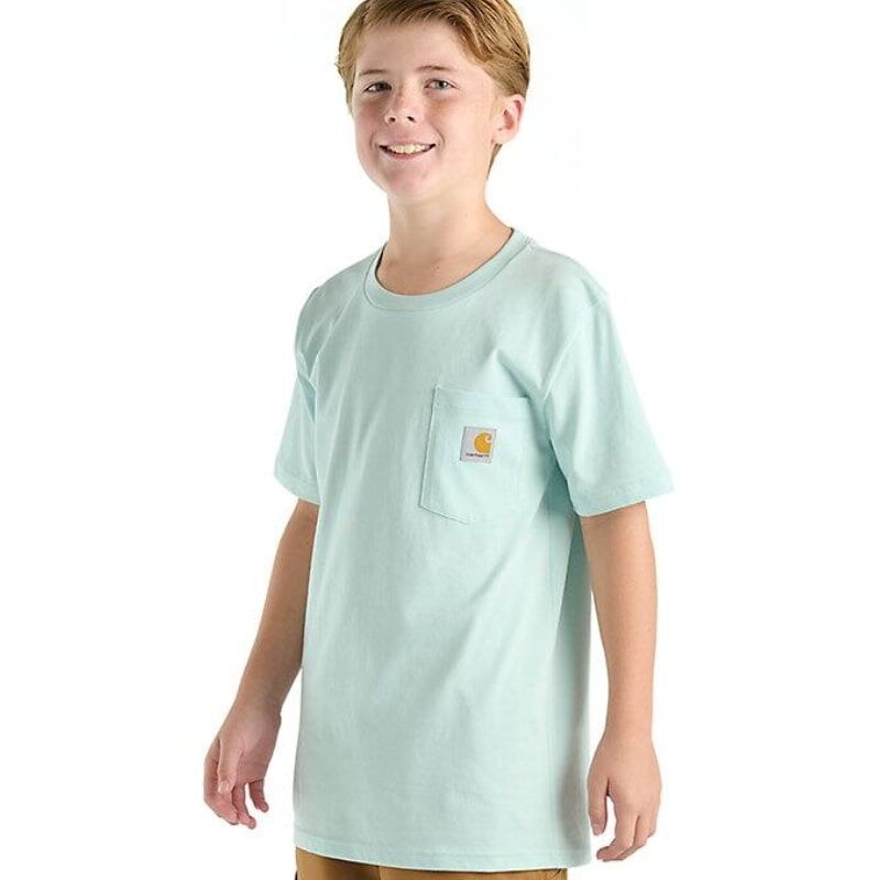 Carhartt Kids' Short Sleeve Pocket T-Shirt in Pale Blue