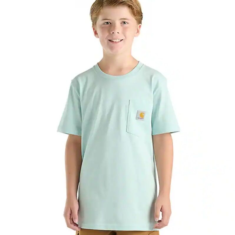 Carhartt Kids' Short Sleeve Pocket T-Shirt in Pale Blue