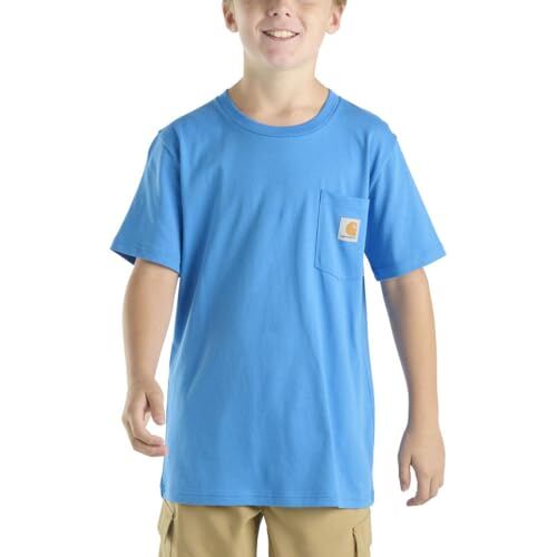 Carhartt Kids' Short Sleeve Pocket T-Shirt in Bright Blue