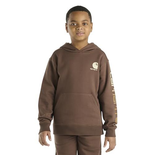 Carhartt Boy's Long Sleeve Graphic Sweatshirt in Medium Brown