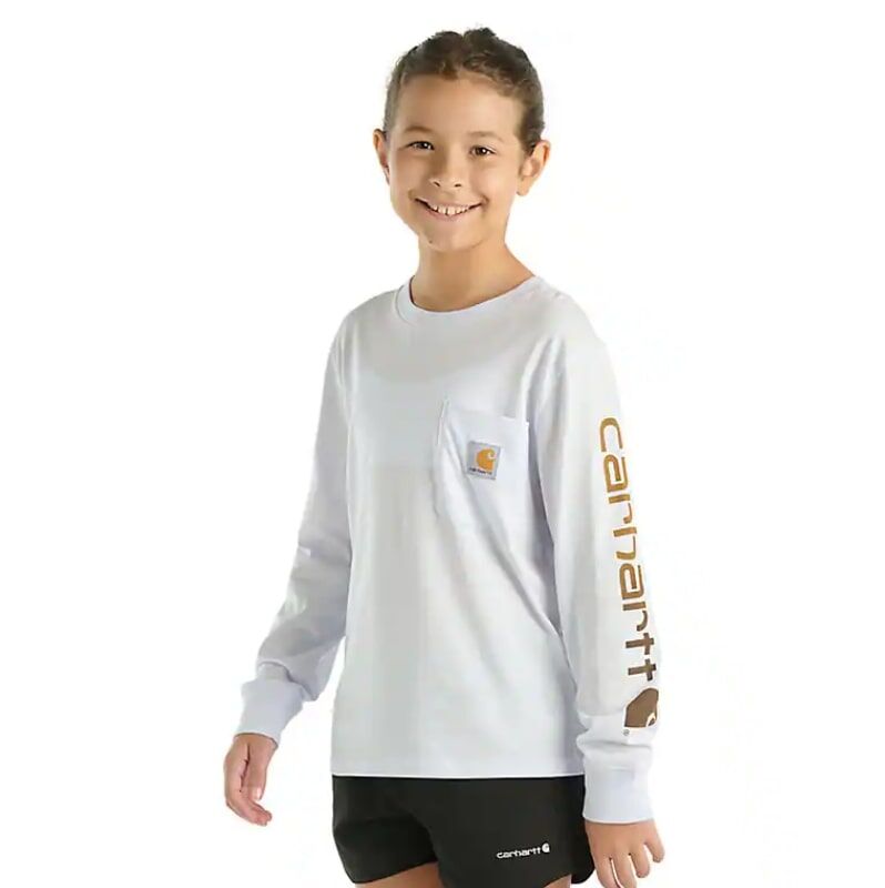 Carhartt Girl's Long Sleeve Pocket T-Shirt in Lavender