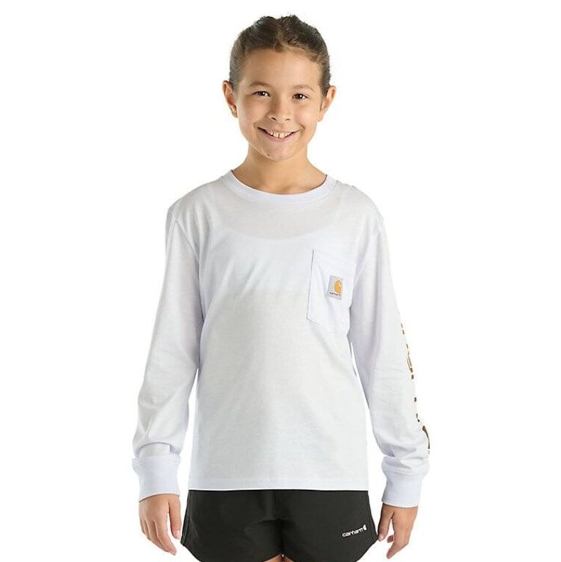 Carhartt Girl's Long Sleeve Pocket T-Shirt in Lavender
