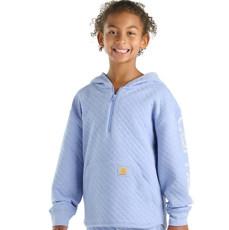 Carhartt Girl's Long Sleeve Quilted Graphic Sweatshirt in Fresh Lavender