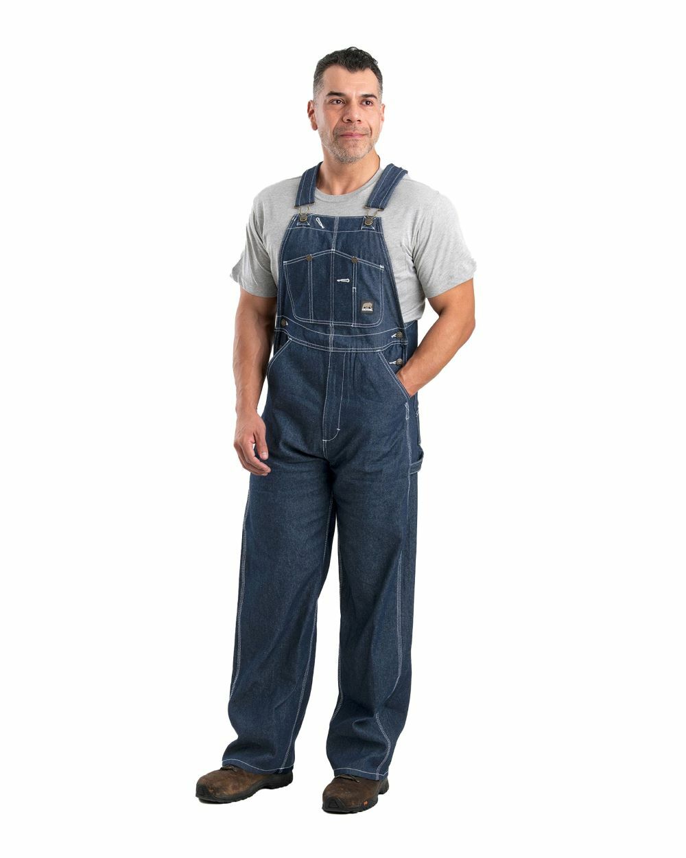 Berne Men's Original Unlined Bib Overall in Denim