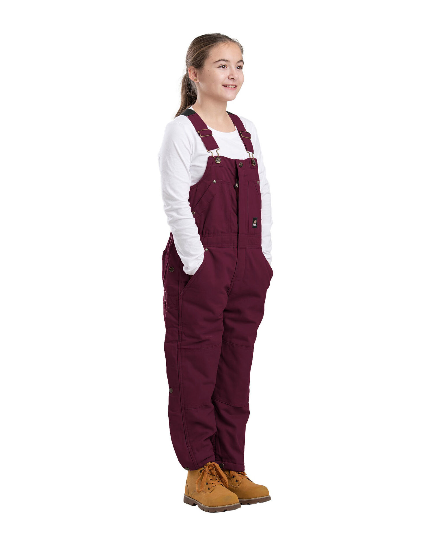 Berne Kids' Softstone Insulated Bib Overall in Plum