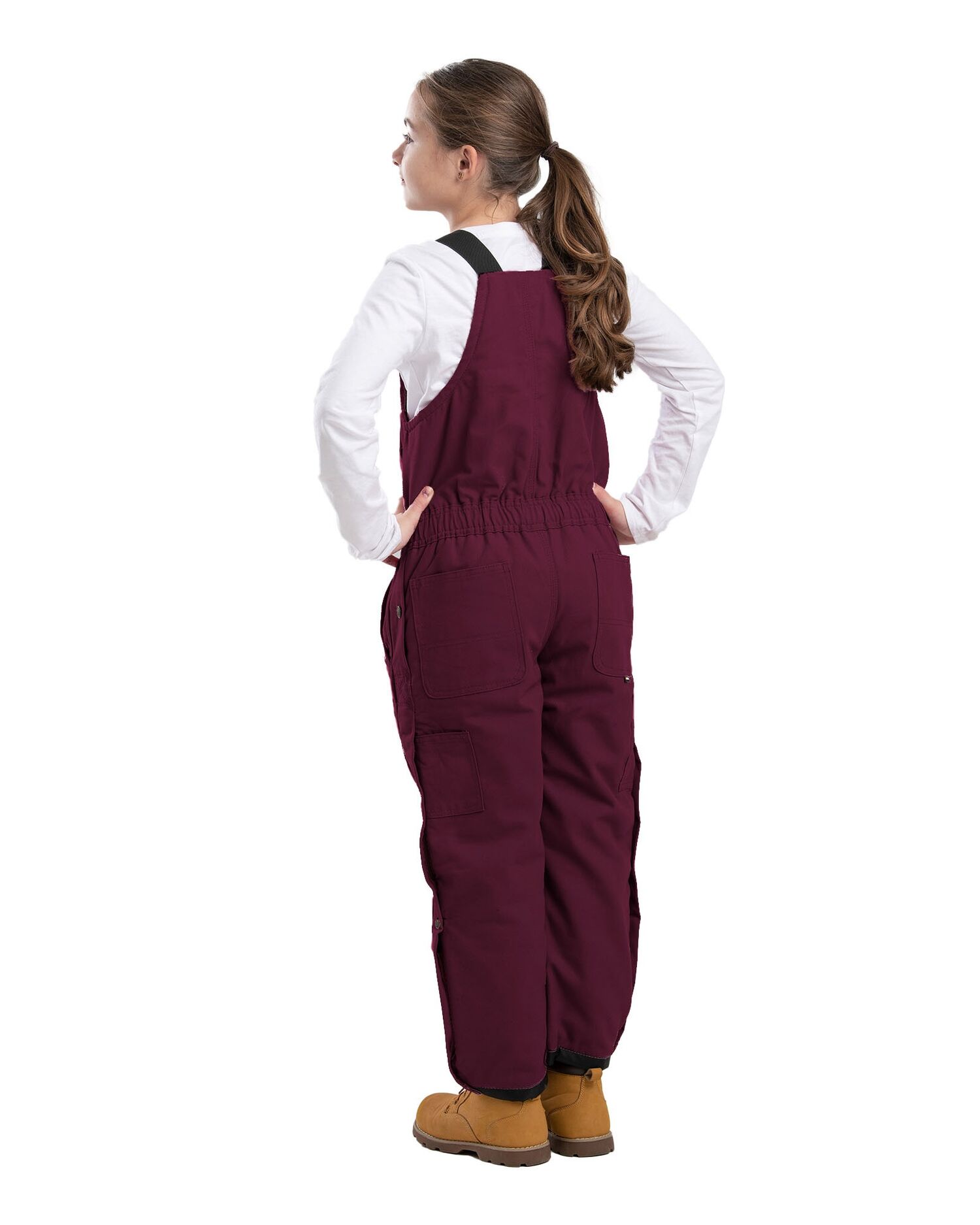 Berne Kids' Softstone Insulated Bib Overall in Plum