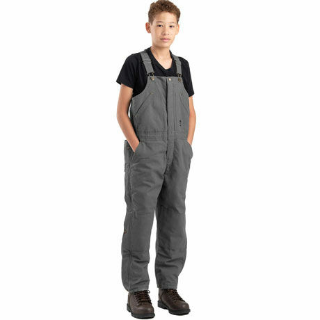 Berne Youth Insulated Bib Overalls in Bark