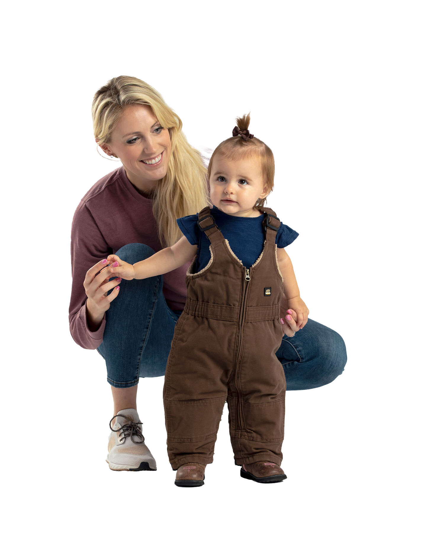 Berne Boys Infant Washed Insulated Bib Overall in Brown
