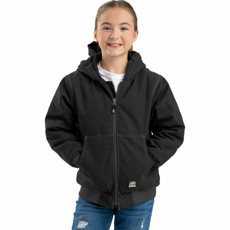 Berne Boys Modern Hooded Jacket in Black