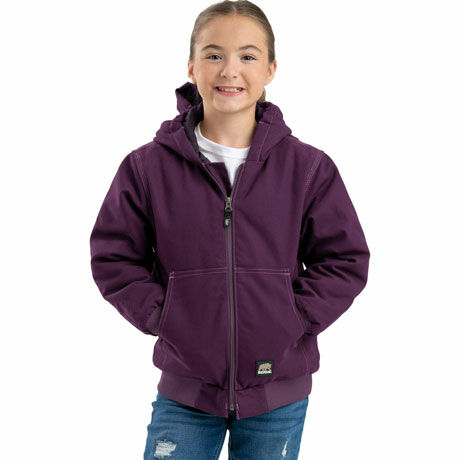 Berne Boys Modern Hooded Jacket in Plum