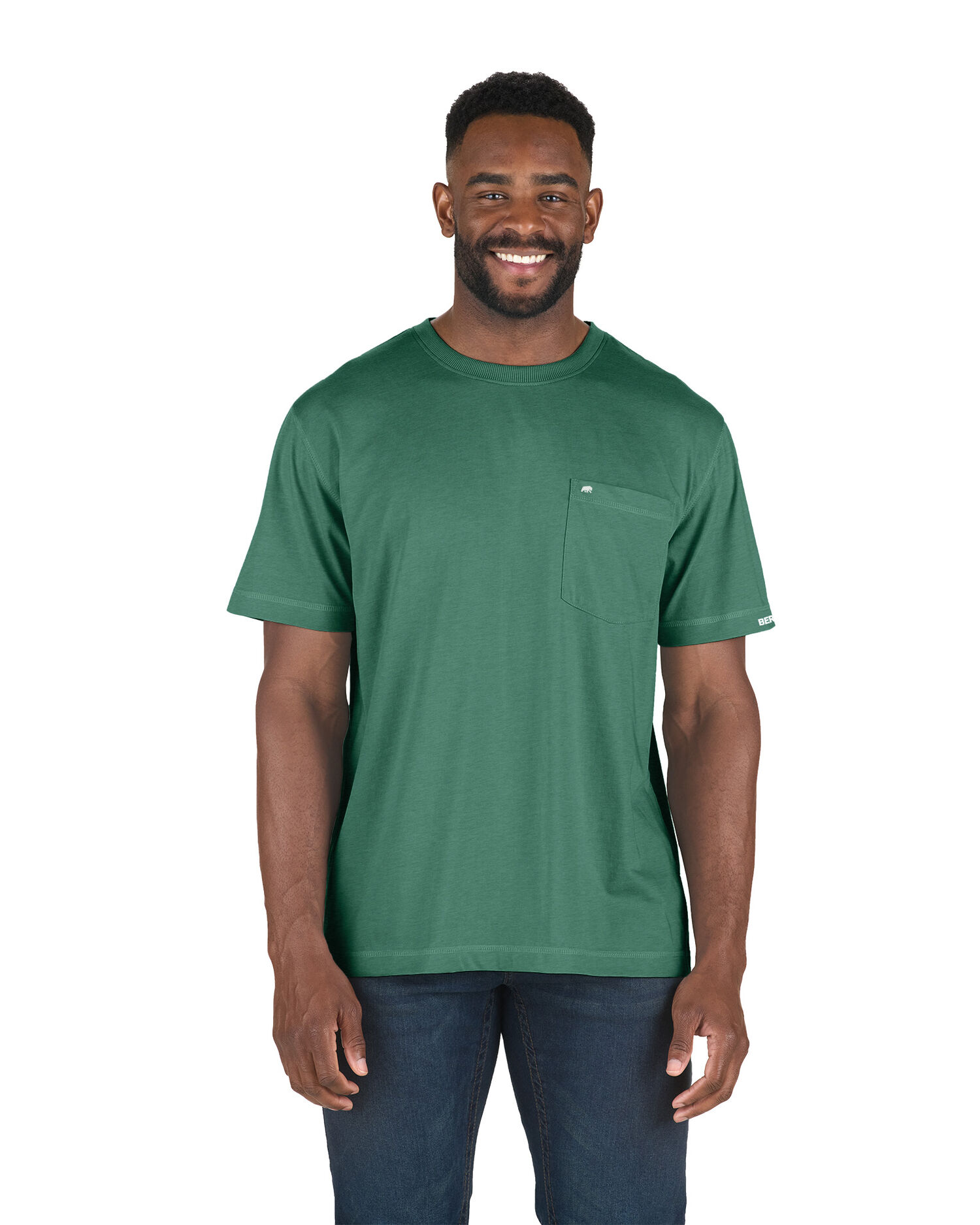 Berne Men's Performance Short Sleeve Pocket Tee in Pine