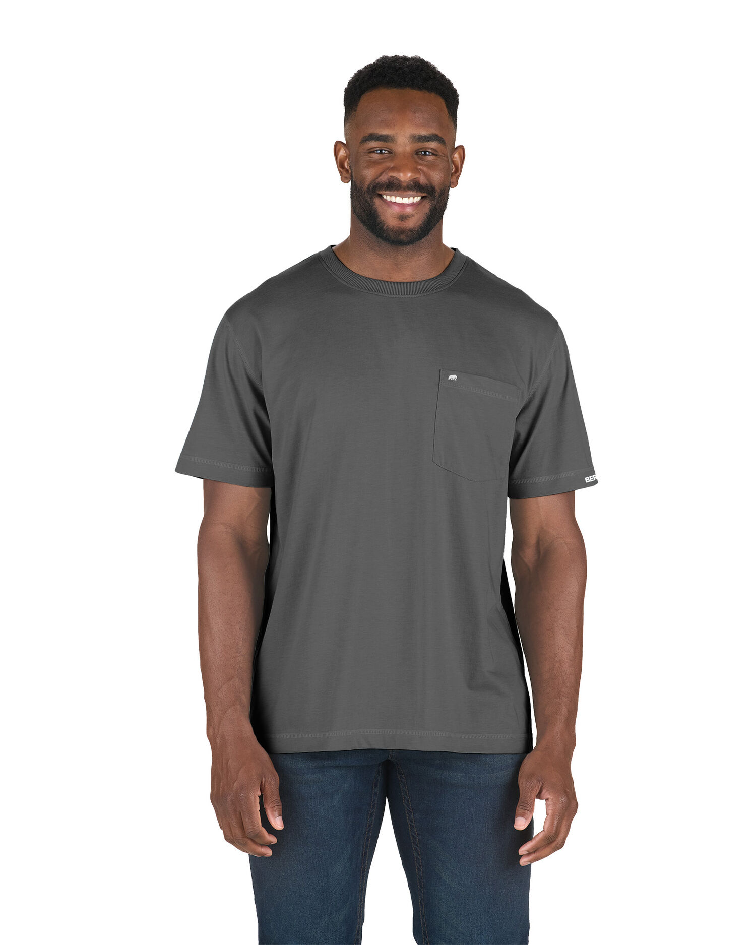 Berne Men's Performance Short Sleeve Pocket Tee in Slate