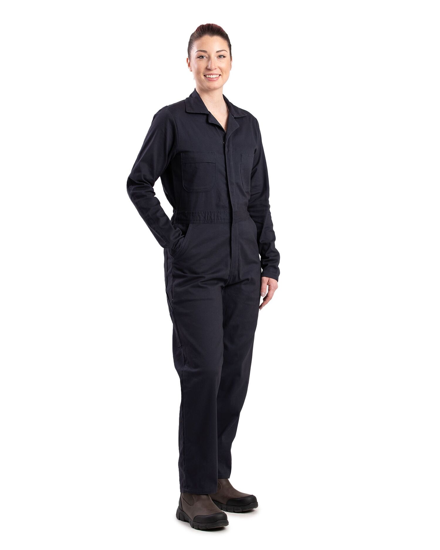 Berne Women's Highland Flex Cotton Unlined Coverall in Navy