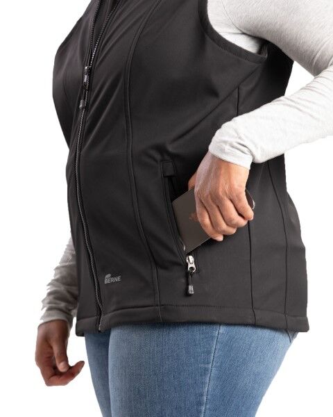 Berne Women's Highland Softshell Vest in Black