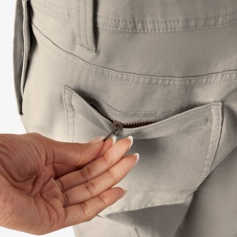 Dickies Women's Double Front Bib Overalls in Rinsed Stone