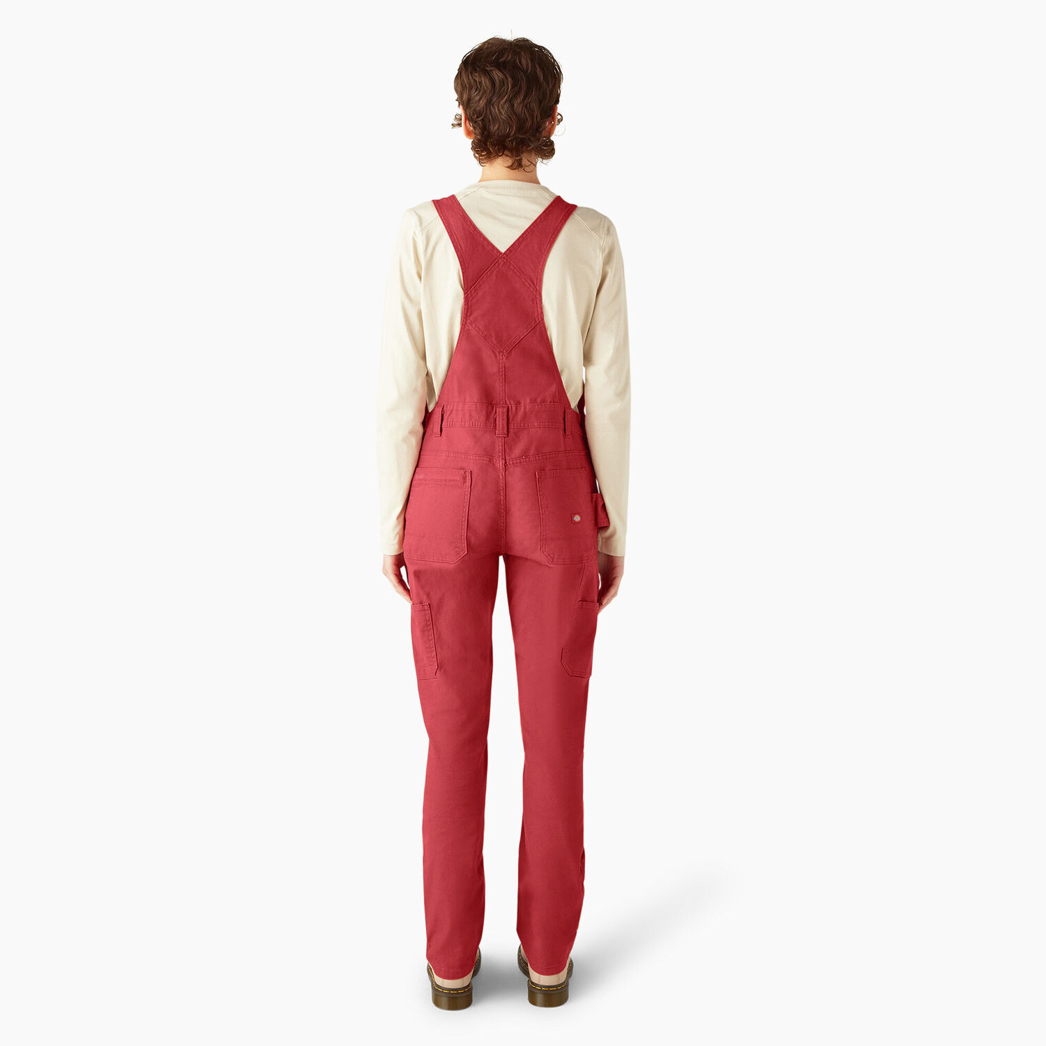 Dickies Women's Double Front Bib Overalls in Red Ochre