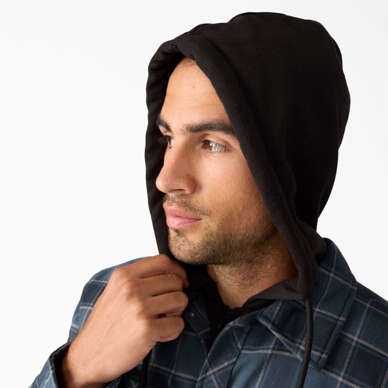 Dickies Men's Water Repellent Flannel Hooded Shirt Jacket
