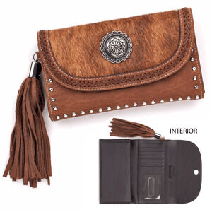 M & F Western Women's Blazin Roxx Ella Flap Wallet in Brown