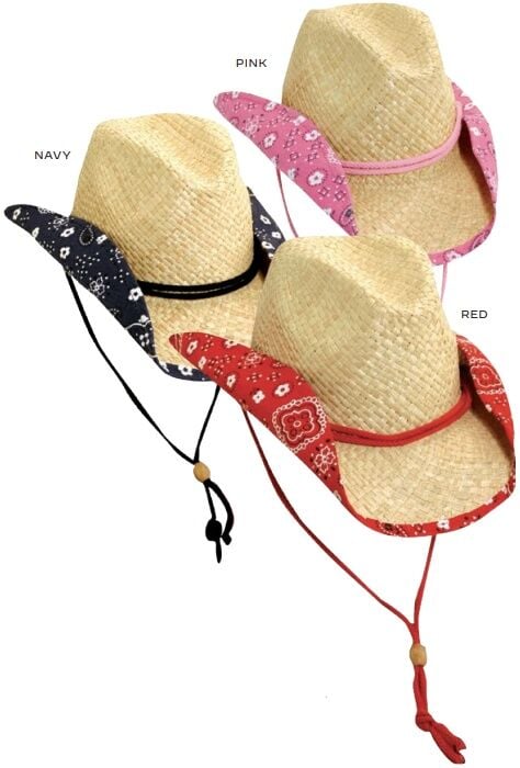 Dorfman Pacific Girl's Armadillo Handwoven Raffia Western Hat With Shapeable Brim