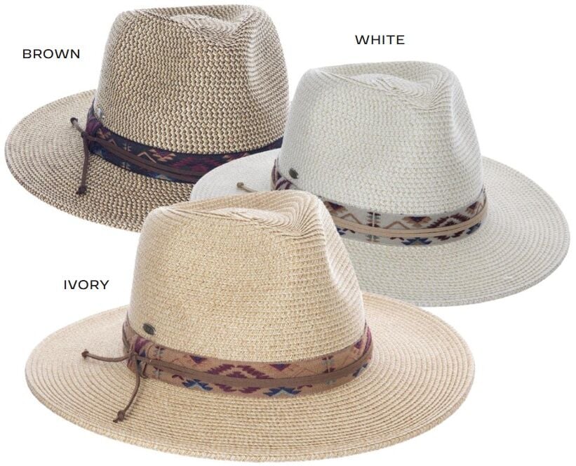 Scala Women's Flat Rock Paper Braid Safari Hat