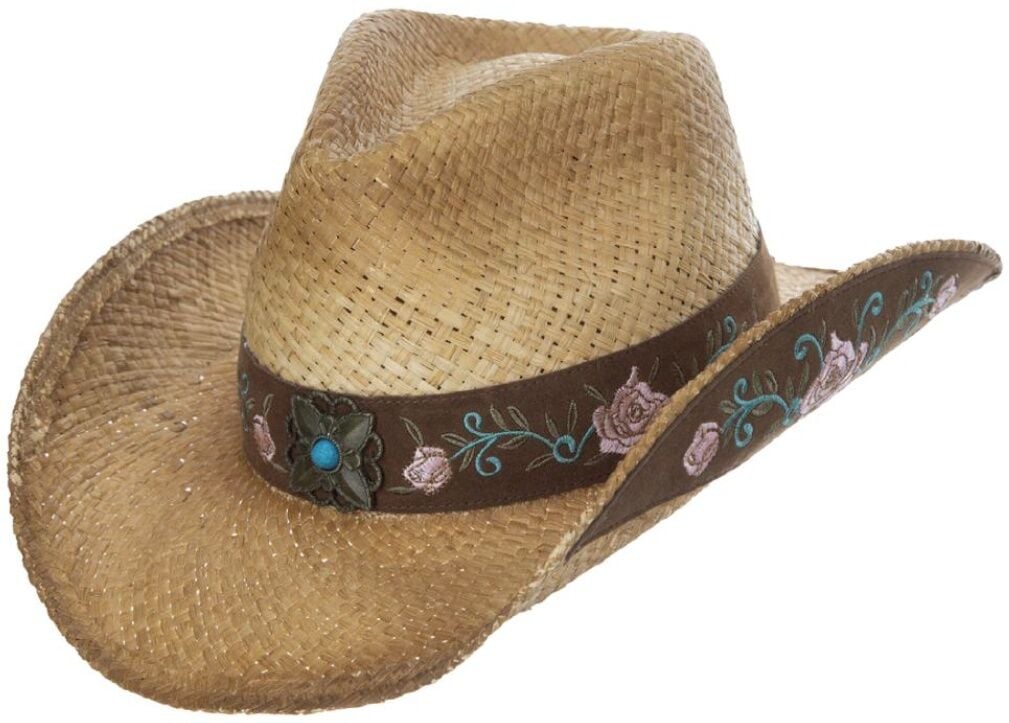 Scala Women's Desert Rose Handwoven Raffia Western Hat