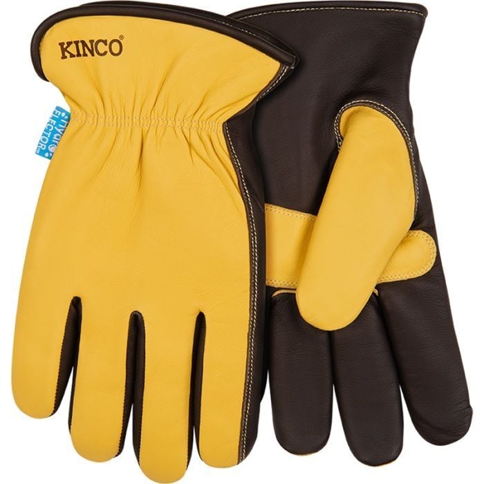 Kinco Men's HydroFlector Lined Water-Resistant Premium Grain Sheepskin Driver with Palm Patch Glove