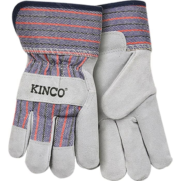 Kinco Kids' Suede Leather Palm With Safety Cuff Glove in Striped