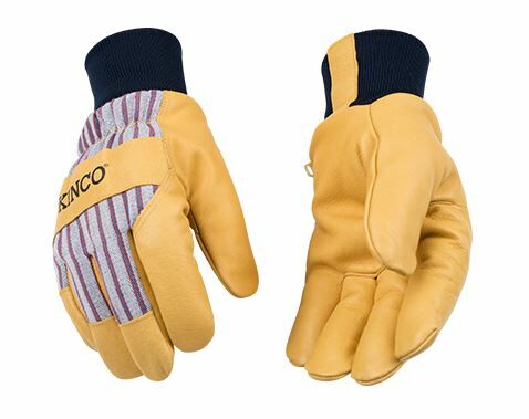 Kinco Men's Lined Premium Grain Pigskin Palm with Knit Wrist Gloves