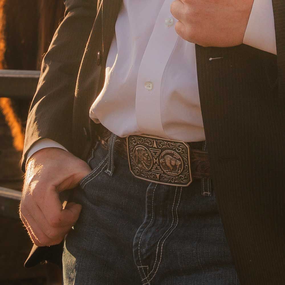 Montana Silversmiths Men's Westward Way Buckle
