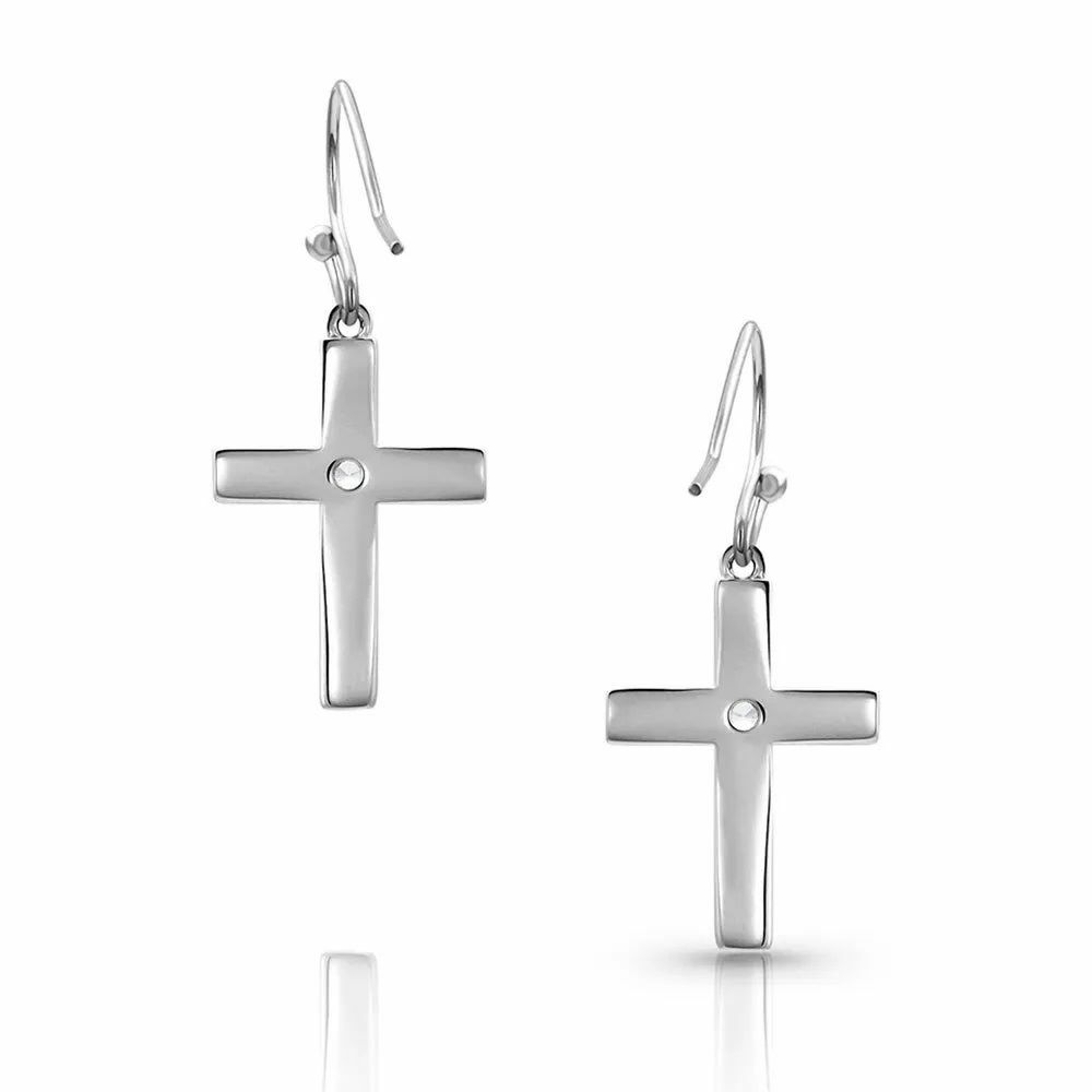 Montana Silversmiths River of Lights Opal Cross Earrings
